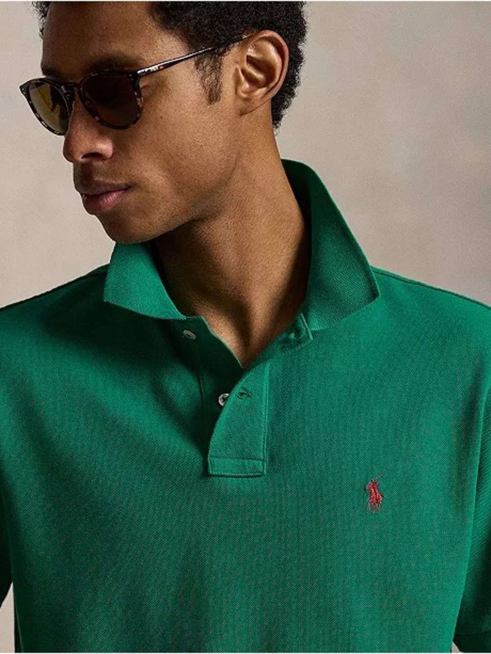 Ralph Lauren Green Polo with Red Logo
